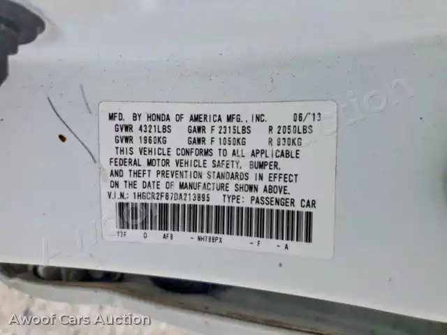 2013 Honda Accord 1HGCR2F87DA213895 — Copart auction photo 12