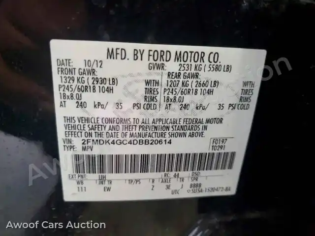 2013 Ford Edge 2FMDK4GC4DBB20614 — Copart auction photo 13