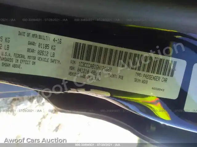 2016 Chrysler 200 1C3CCCAB1GN174022 — hoton gwanjo Iaai na 9