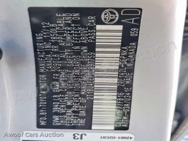 2013 Toyota Corolla 2T1BU4EE7DC997759 — Copart auction photo 13