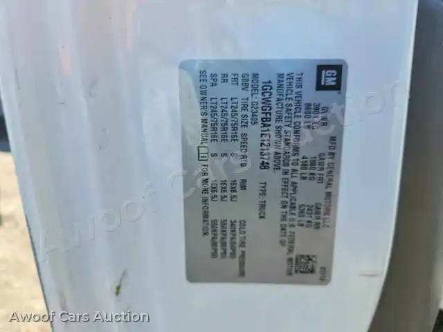 2014 Chevrolet Express 1GCWGFBA1E1213748 — photo 13 de la vente Copart