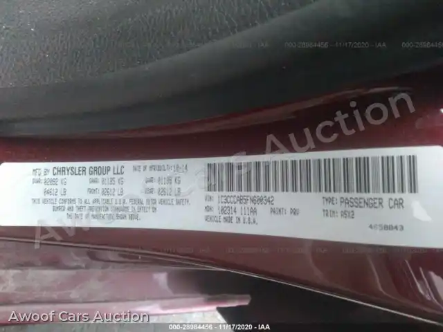 2015 Chrysler 200 1C3CCCAB5FN600342 — photo 9 de la vente Iaai