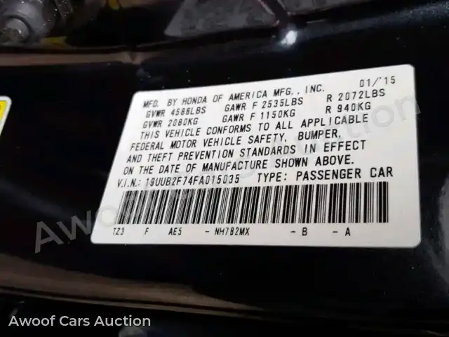 2015 Acura TLX 19UUB2F74FA015035 — Copart auction photo 10